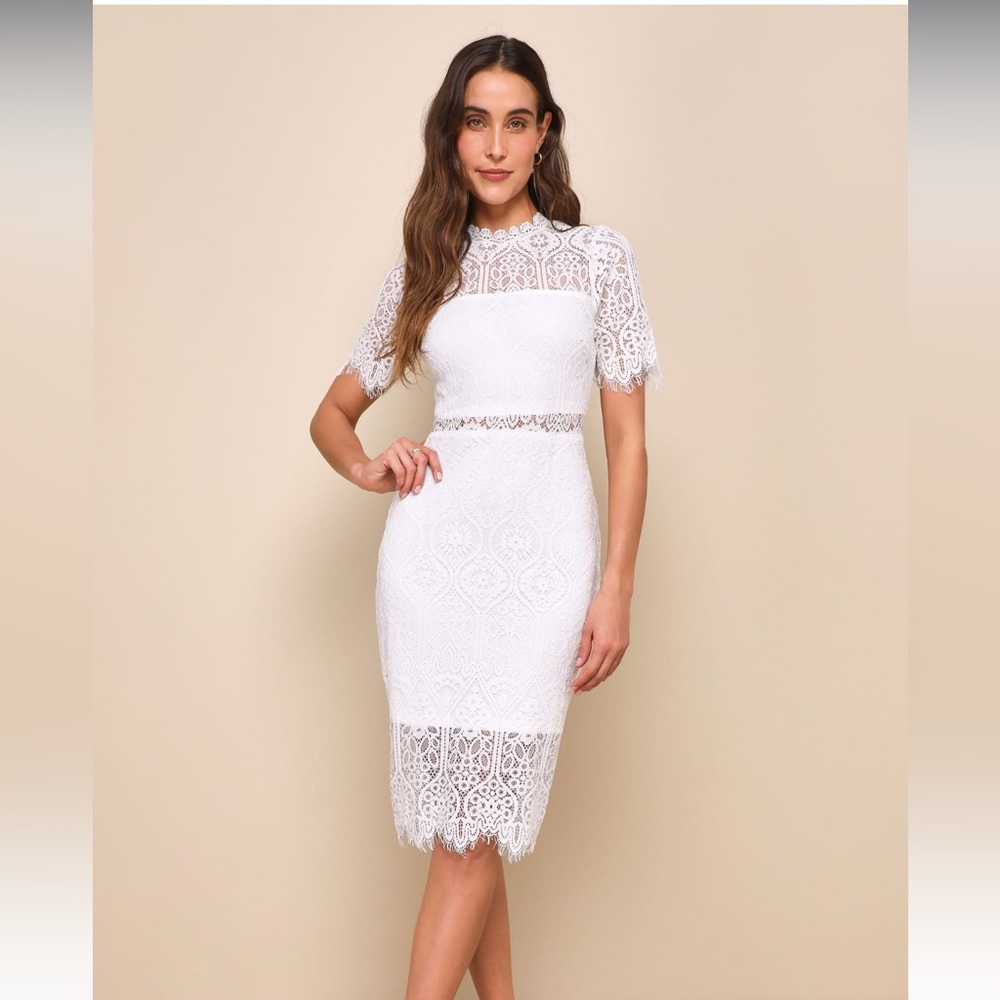 NWOT Lulu's White Lace Dress